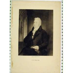  Antique Print Portrait Coleridge Painting Allston
