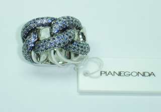 Pianegonda Ceylon Blue Sapphire Glitter Silver Ring  