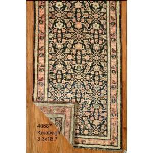  3x19 Hand Knotted Karabagh Caucasian Rug   33x194