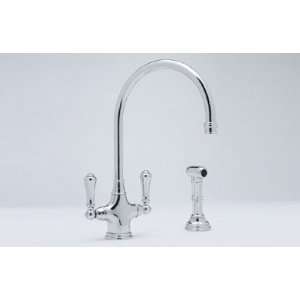 Rohl U.4710STN Satin Nickel Perrin & Rowe Double Handle Kitchen U.4710