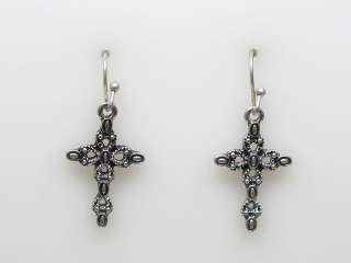 Topaz Color Bead Crystal Cross Necklace Earrings s0420  
