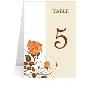  Wedding Table Number Cards   Rose Orange & Coco Creme #1 