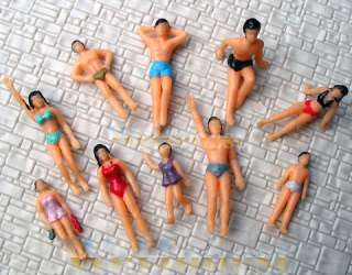 is for 20 pcs painted figures o gauge scale 1 48 swimming figures 