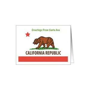  California   City of Santa Ana   Flag   Souvenir Card Card 