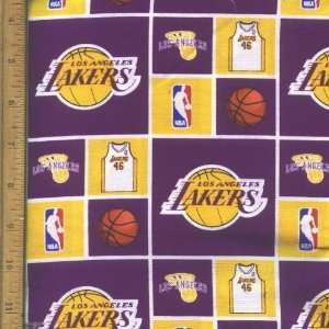   NBA Los Angeles Lakers Basketball Fabric By the Yard 