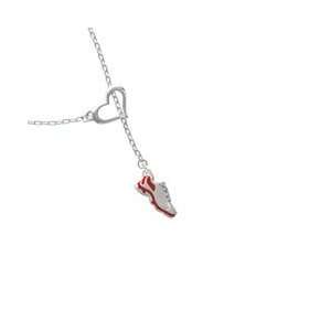 Red Running Shoe Heart Lariat Charm Necklace [Jewelry]