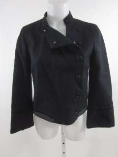 ZARA WOMAN Navy Blue Wool Side Button Up Blazer Sz S  