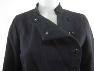 ZARA WOMAN Navy Blue Wool Side Button Up Blazer Sz S  