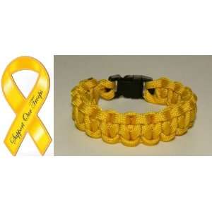   Size 8   Yellow   Livestrong style Survival Bracelet   550 paracord