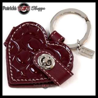 NEW COACH PATENT LEATHER HEART LOCKING PICTURE FRAME 92325 KEYCHAIN 