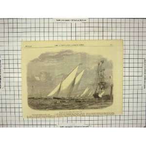  1865 REGATTA LISBON ROYAL YACHT CLUB KING PORTUGAL SHIP 