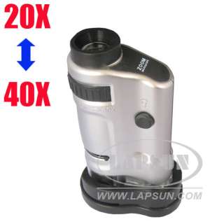 40X Jeweller Pocket Microscope Magnifier Loupe LED AU  
