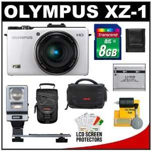  Olympus XZ 1 Digital Camera (White) with 8GB Card + FL VL 