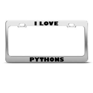  I Love Pythons Python Fish Animal license plate frame 