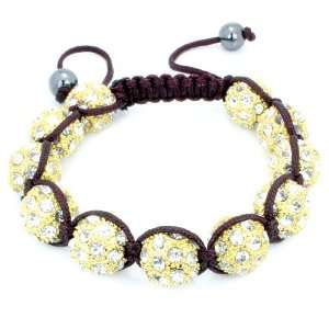   : Austrian Crystal Unisex Bracelet with Adjustable Slip knot: Jewelry