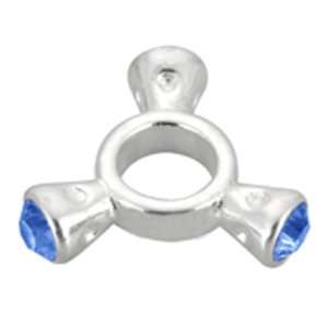  Avedon Polished Sterling Silver Blue Crystal Triangle 