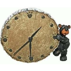   Holding A Round Birch Wood Log Look Clock 7.5 Home & Kitchen