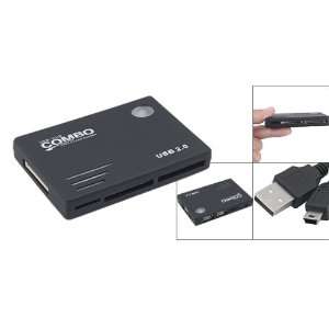    3 Hubs Port M2 SD TF XD MS Plastic Black Card Reader: Electronics