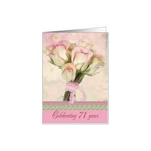  71st birthday rose pink bouquet Card Toys & Games