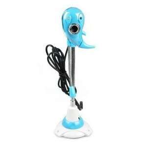   Cartoon Dolphin Shape USB Webcam Pc Laptop Camera Blue: Electronics