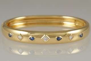CARTIER 18ct gold sapphire & diamond Bangle Genuine vintage Cartier 