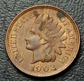 Coin #p1942   1902 Indian Head Cent   4 Diamonds Beauty  