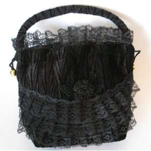  Lolita Gothic Coin Hand Bag Deathrock Lace Funeral 80s 