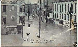 SOUTH 3RD ST. FROM HIGH. FLOOD AT HAMILTON, OHIO. 1913  
