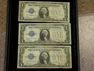 THREE 1928 FUNNYBACK $1 DOLLAR SILVER CERTIFICATES  