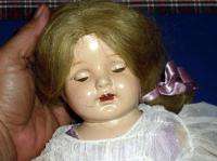 1930S VERY OLD ANTIQUE 18 BABY DOLL W/CLOTHING & SHOES BLINKING GREEN 