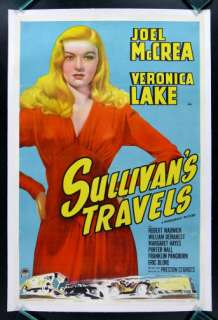 SULLIVANS TRAVELS * MOVIE POSTER 1941 VERONICA LAKE  