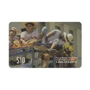   Phone Card $10. Colombian People Traveling In & On A Bus (Paper) USED