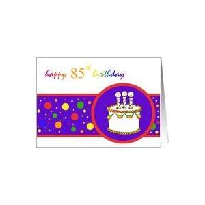  85th Happy Birthday Cake rainbow design Card: Toys & Games
