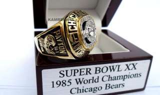 1985 CHICAGO BEARS SUPER BOWL 18K GOLD PLATED CHAMPIONSHIP NFL RING 