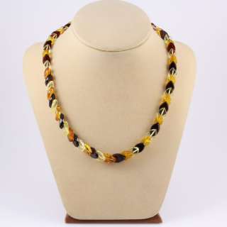 FACETED Overlapping Beads BALTIC AMBER Necklace 19  