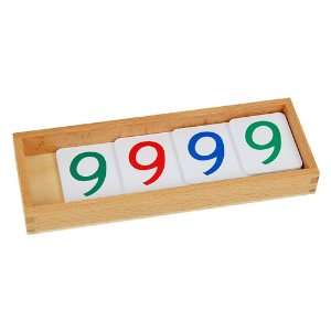   Montessori Large Plastic Number Cards With Box (1 9000): Toys & Games