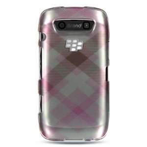 VMG BlackBerry Torch 9850/9860   Pastel Pink Cross Plaid Design Hard 