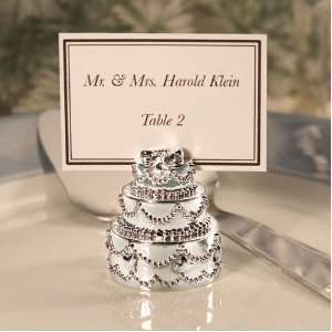  Silver Plated Wedding Cake Place Card Holders (Set of 6 