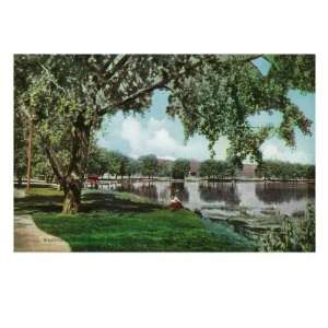 Denver, Colorado, View of Washington Park and Lake Giclee Poster Print 