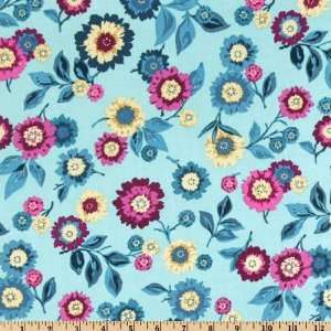   Abbey Road Diggin Daisies Aqua Fabric By The Yard Arts, Crafts