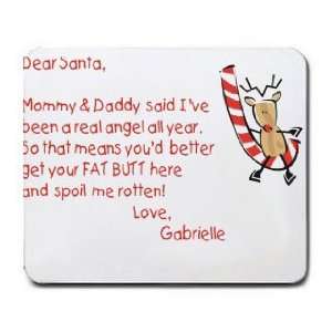  Dear Santa Letter Spoil Gabrielle Rotten Mousepad Office 