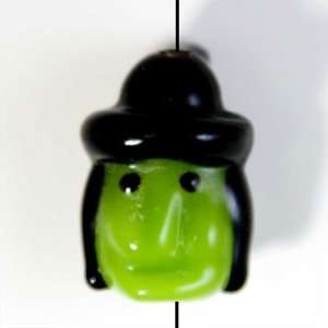  22mm Green Witch Head Glass Lampwork Beads Arts, Crafts 