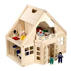   and Doug Furnished Wooden Dollhouse Kit   MAD004 1: Toys & Games