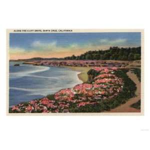  Santa Cruz, California   Cliff Drive View of Ocean, Beach 