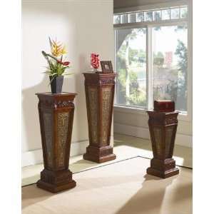  Home Furnishings Carved Wood Plant Stand Pedestal: Home & Kitchen