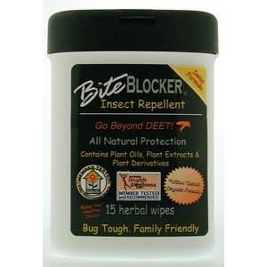  Bite Blocker Insect Repellent Herbal Wipes 20ct: Patio 