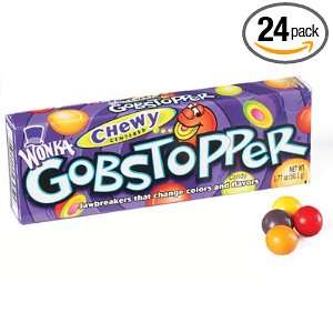 Candy Chewy Gobstoppers, 24 Packages Per Box:  Grocery 