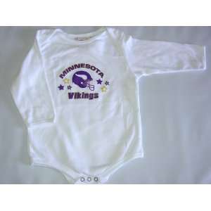  Minnesota Vikings NFL Baby/Infant Wht Long Sleeve 0 3 