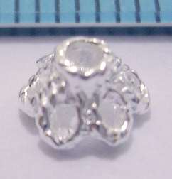 20x STERLING SILVER ROUND FLOWER BEAD CAP 5.6mm #845A  