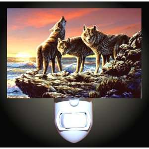  Sunset Wolves Decorative Night Light: Home Improvement